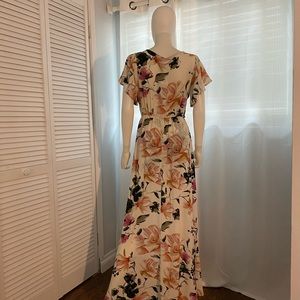 Ivory Floral one-piece Romper Skirt Dress